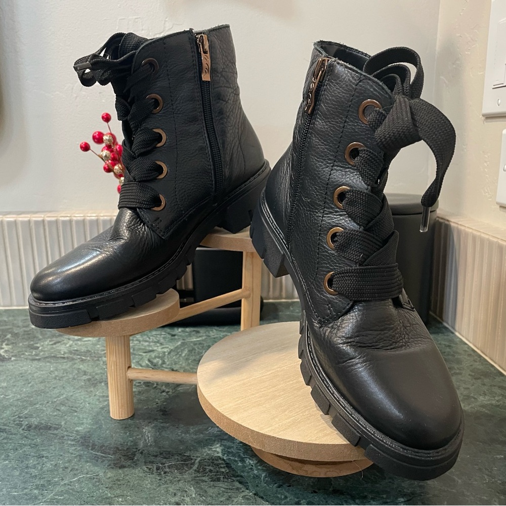 Black Leather Ankle Boots